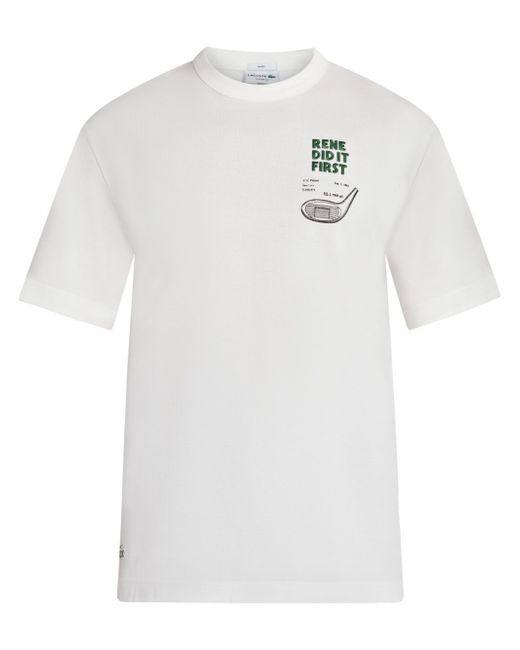 Lacoste patent-print cotton T-shirt