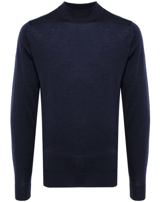 John Smedley mock neck fine-knitted jumper