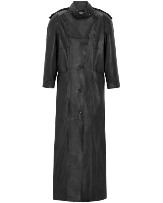 Saint Laurent single-breasted leather coat