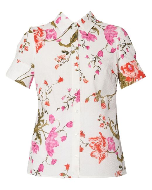 Erdem floral-print seersucker shirt