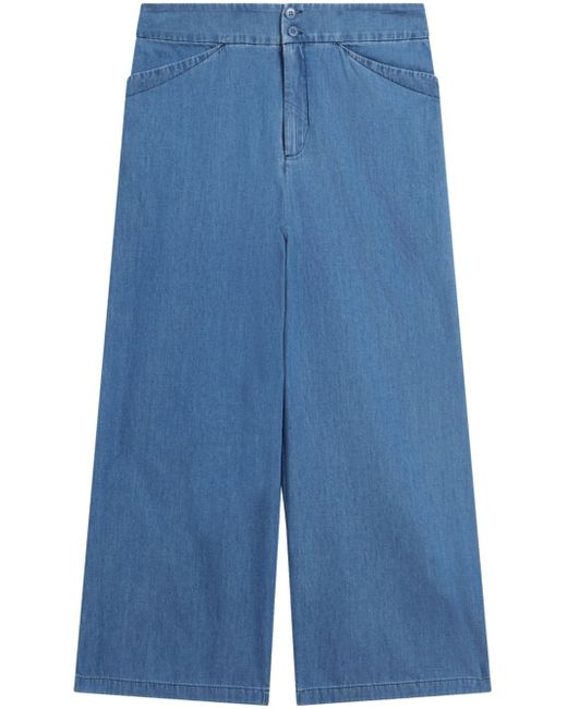 Agnès B. button-fastening wide-leg jeans