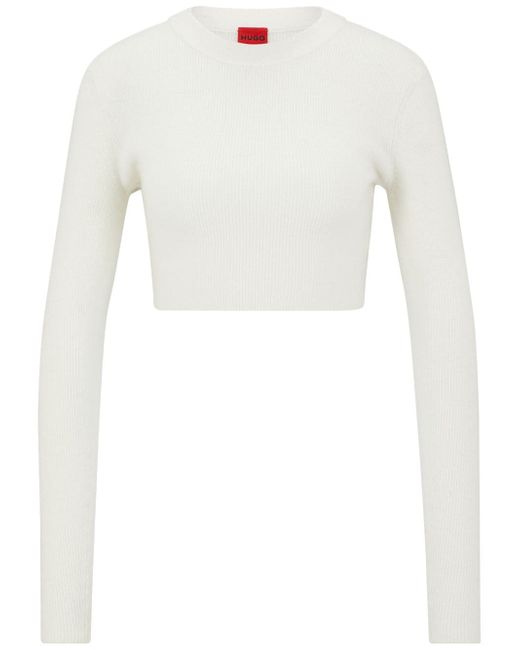 Hugo Boss ribbed-knit cropped top