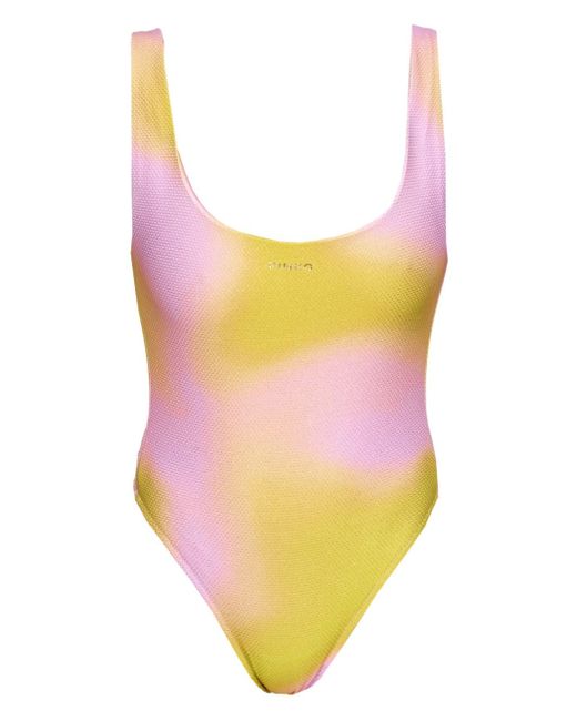 Pinko abstract-print high-cut swimsuit