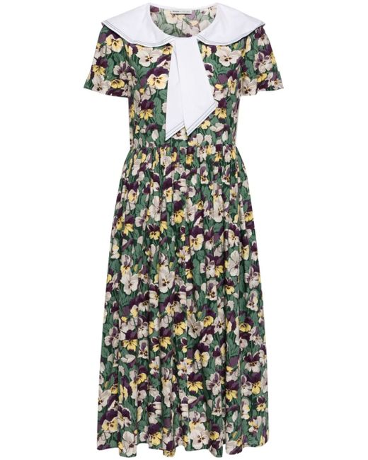 Batsheva x Laura Ashley Tye floral-print midi dress