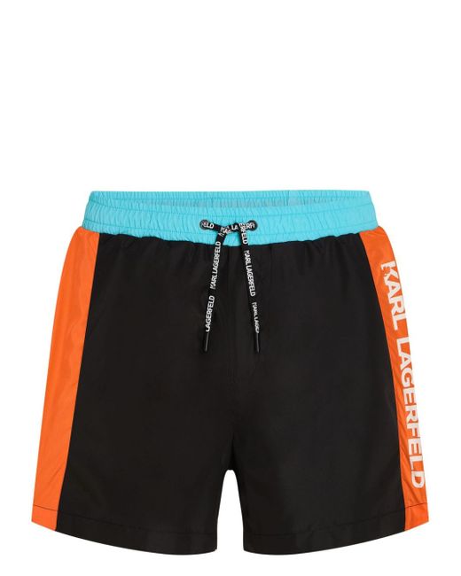 Karl Lagerfeld colour-block swim shorts