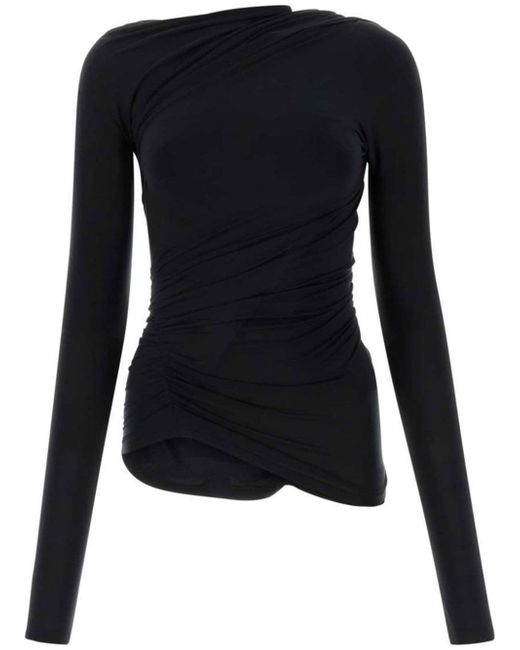 Balenciaga draped-design long-sleeve top