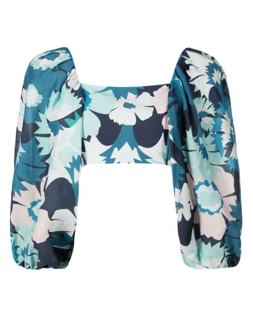 Adriana Degreas floral-print cropped top