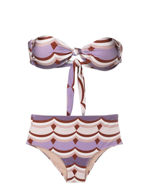 Adriana Degreas Ondas Vintage-print strapless bikini