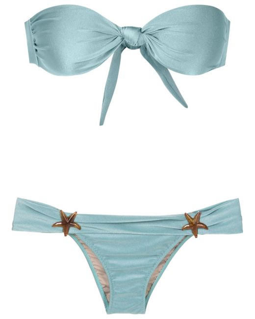 Adriana Degreas star-appliqué strapless bikini set