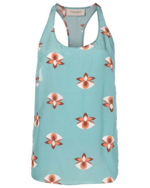 Adriana Degreas orchid-print tank top