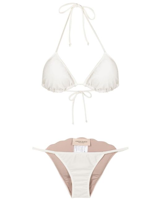 Adriana Degreas triangle-cup scalloped bikini set
