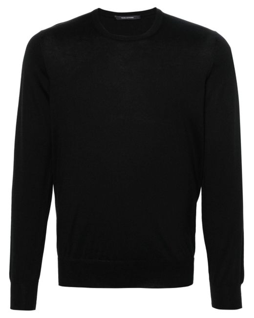 Tagliatore Gray long-sleeve fine-knit jumper