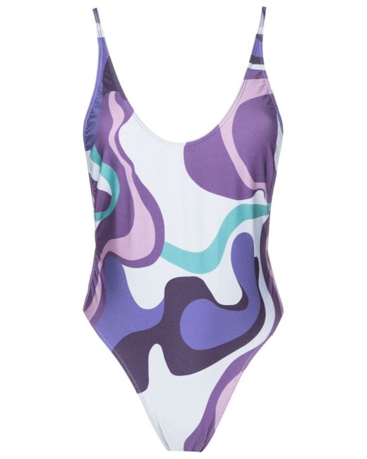 Adriana Degreas wave-print low-back swimsuit