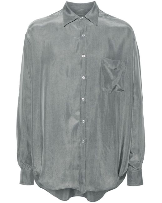 The Frankie Shop Leland button-up satin shirt