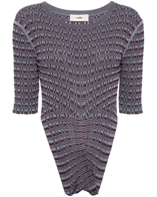 Muller Of Yoshio Kubo patterned-intarsia knitted top