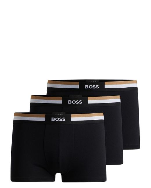 Boss logo-waistband briefs pack of three
