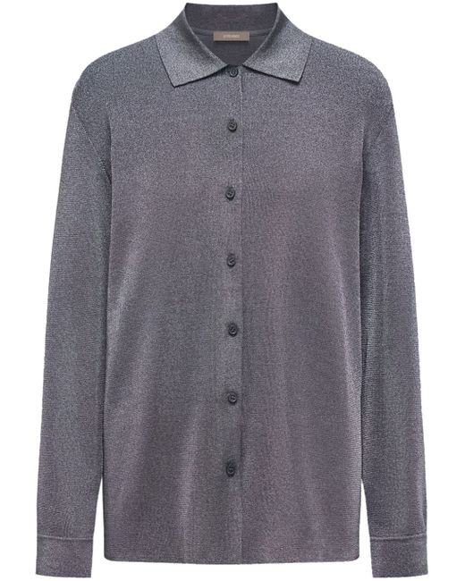 12 Storeez lurex-detail button-up shirt