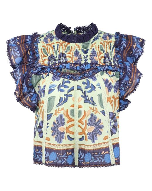 Farm Rio Tapestry-print blouse