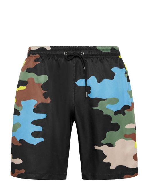 Plein Sport Camouflage-panel swim shorts