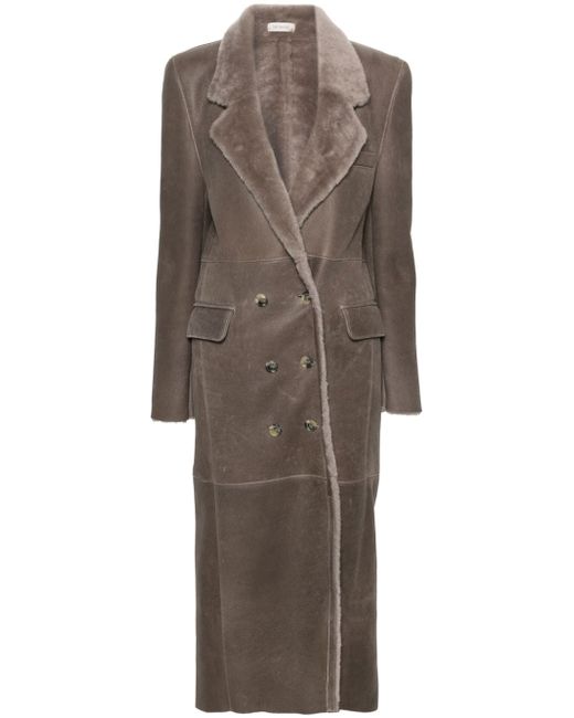 The Mannei Greenock leather maxi coat
