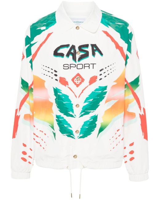 Casablanca Printed Nylon Coach Jacket Casa Moto