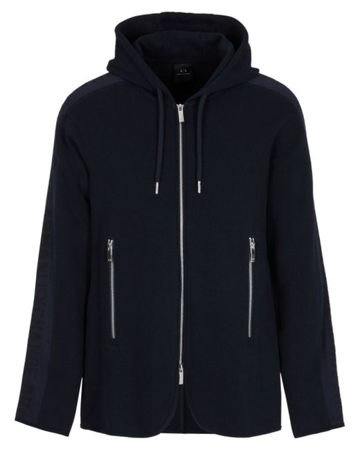 Armani Exchange logo zip-up hoodie