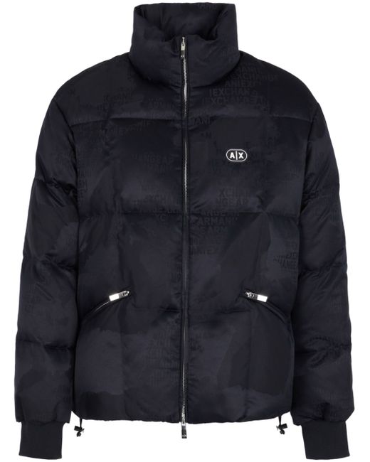 Armani Exchange logo-print puffer jacket