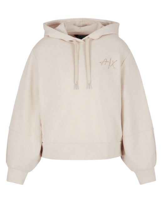 Armani Exchange logo-embellished French terry hoodie