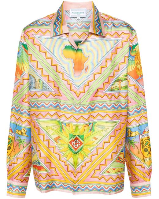 Casablanca Freedom and Joy geometric-print shirt