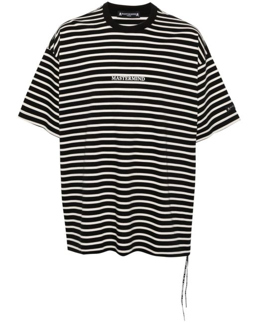Mastermind Japan logo-print striped T-shirt