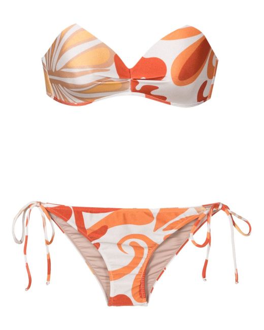 Adriana Degreas swirl-print strapless bikini