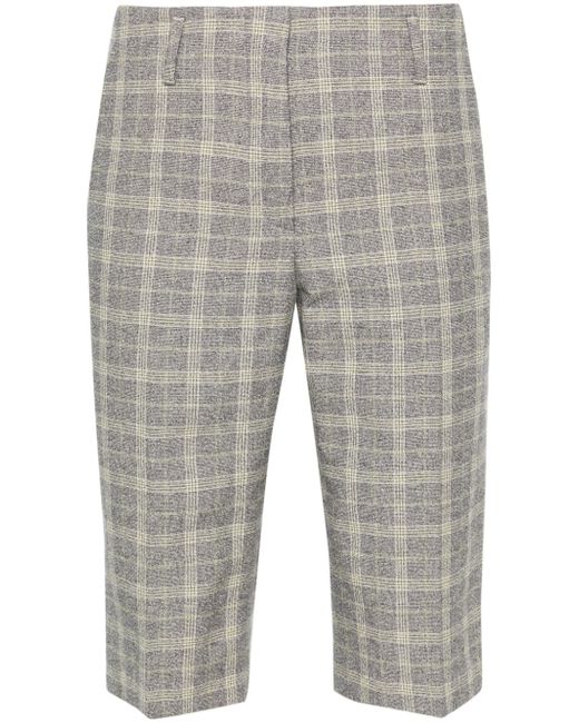 Dries Van Noten plaid-check tailored shorts
