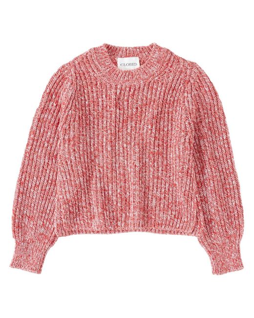 Closed crew-neck chunky-knit jumper