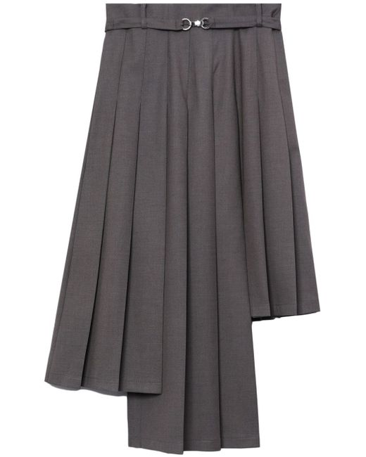 Rokh asymmetric pleated midi skirt