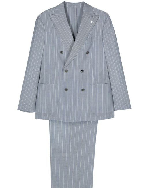 Luigi Bianchi Mantova double-breasted striped suit
