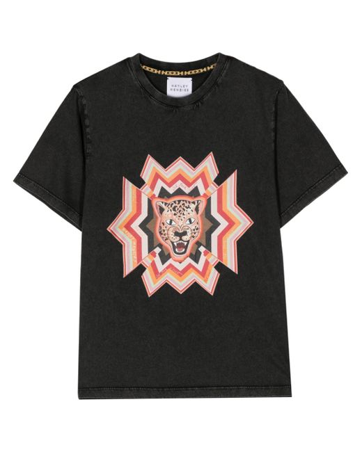Hayley Menzies Psychedelic Leopard acid-wash T-shirt
