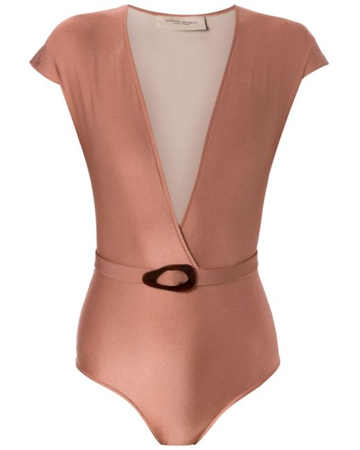 Adriana Degreas belted V-neck one-piece