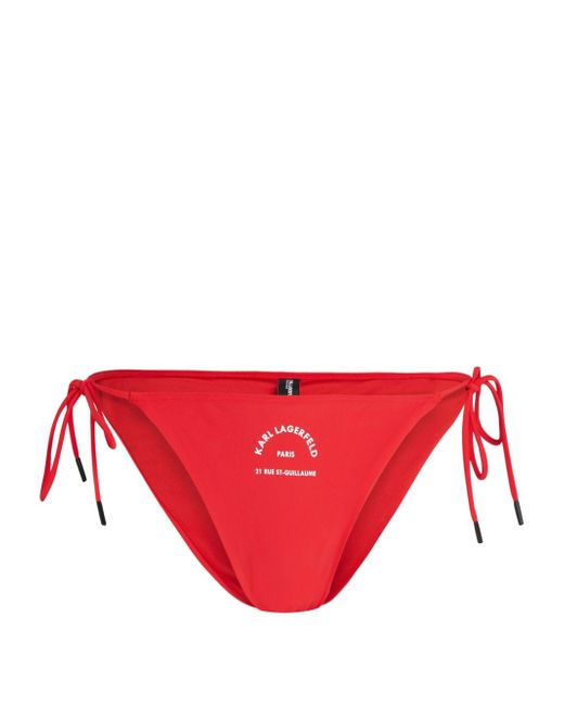 Karl Lagerfeld logo-print string bikini bottoms