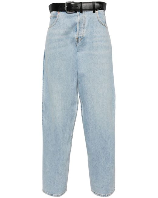 Alexander Wang leather-belt cropped jeans