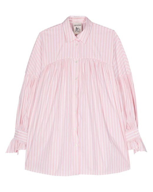 Semicouture gathered-detail striped shirt
