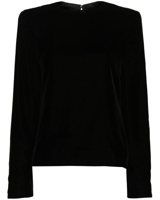Saint Laurent shoulder-pads velvet blouse