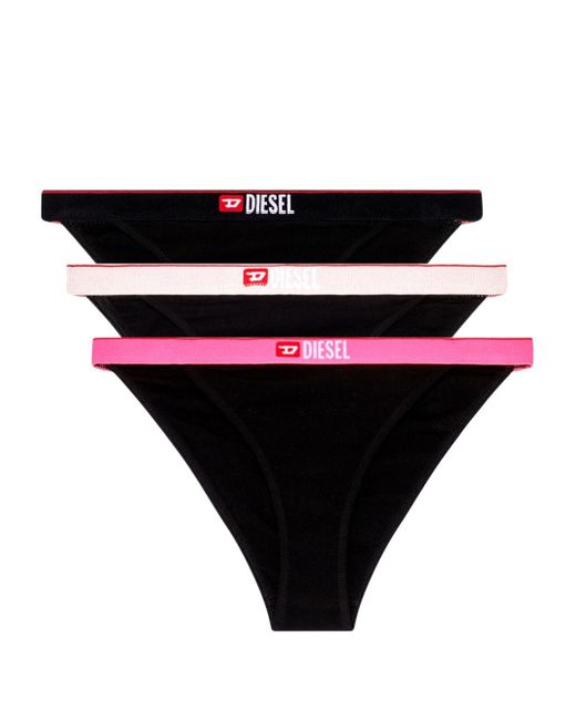 Diesel Ufpn-Ebbyss logo-waistband briefs pack of three