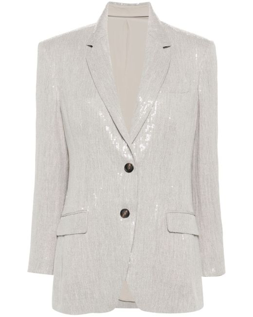 Brunello Cucinelli sequinned linen-blend blazer
