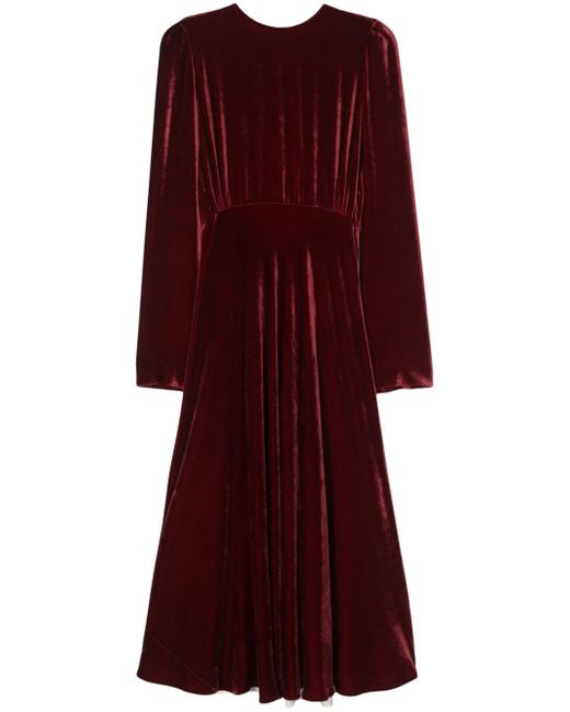 Quira contrasting-panel velvet gown
