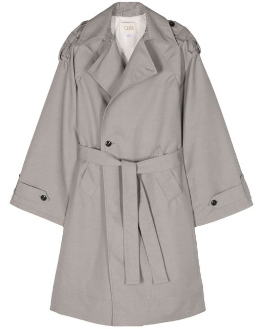 Quira cut-out belted trench coat