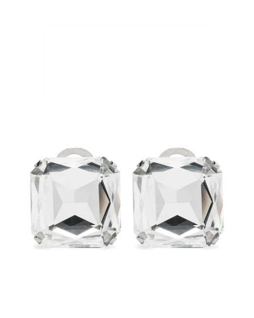 Moschino crystal-embellished clip-on earrings