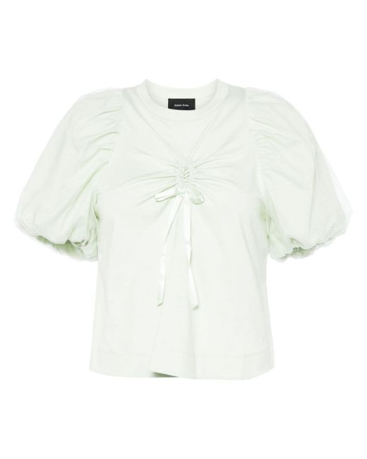 Simone Rocha ruched puff-sleeve blouse
