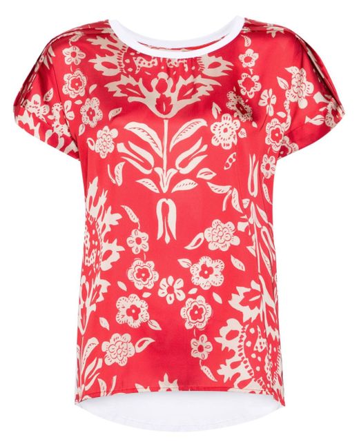 Liu •Jo floral-print satin blouse