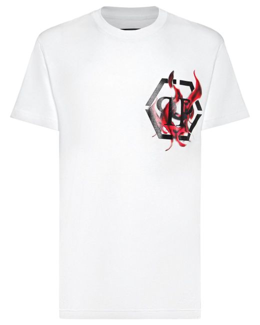 Philipp Plein logo flame-print T-shirt
