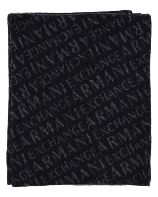 Armani Exchange Exchange intarsia-knit logo scarf